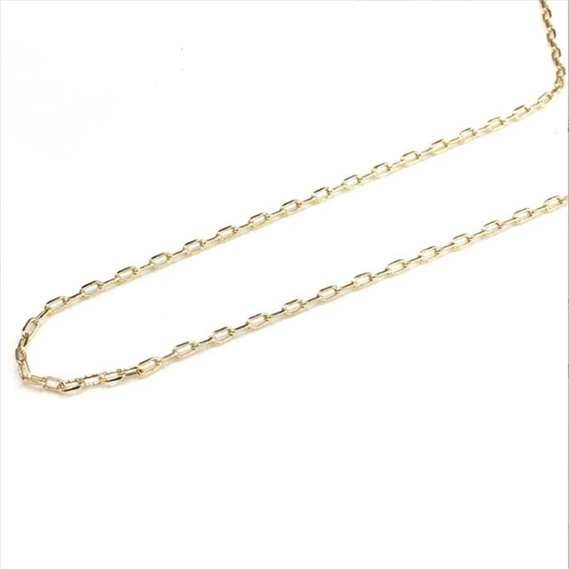 14K Gold Plated Brass Hypoallergenic Oval Link Chains For DIY Necklace Jewelry Making No Fade Extend Chain Crafts Accessories