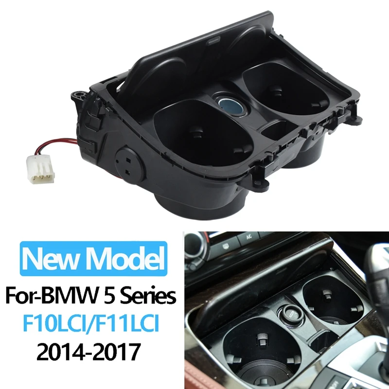 Car Front Center Console Water Cup Holder Assembly Drink Holder For-BMW 5 Series F10 F11 F10 LCI F11 LCI 2014-2017