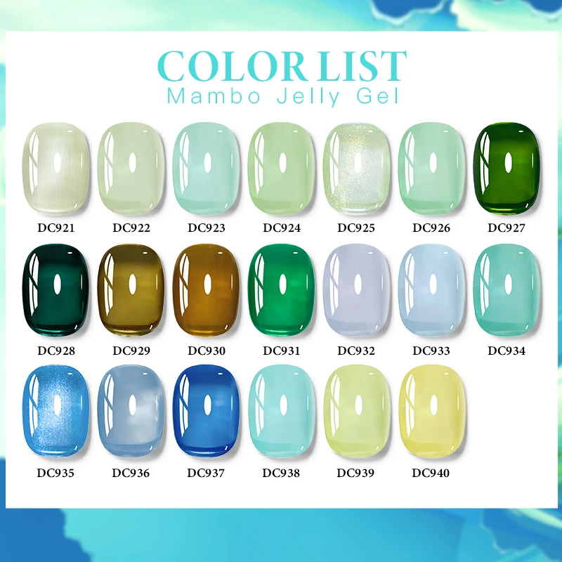 MTSSII 20/6 pièces Mambo gelée Gel vernis à ongles ensemble menthe herbe vert Transparent Nail Art Gel fournitures pour ongles ongles Gel vernis Kit
