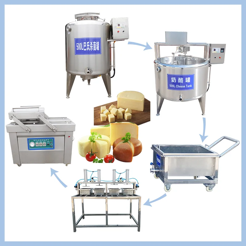 Round 500 Liter Vat Mozzarella Cheese Making Machine Dairy Processing Line Equipment Plant for Sale