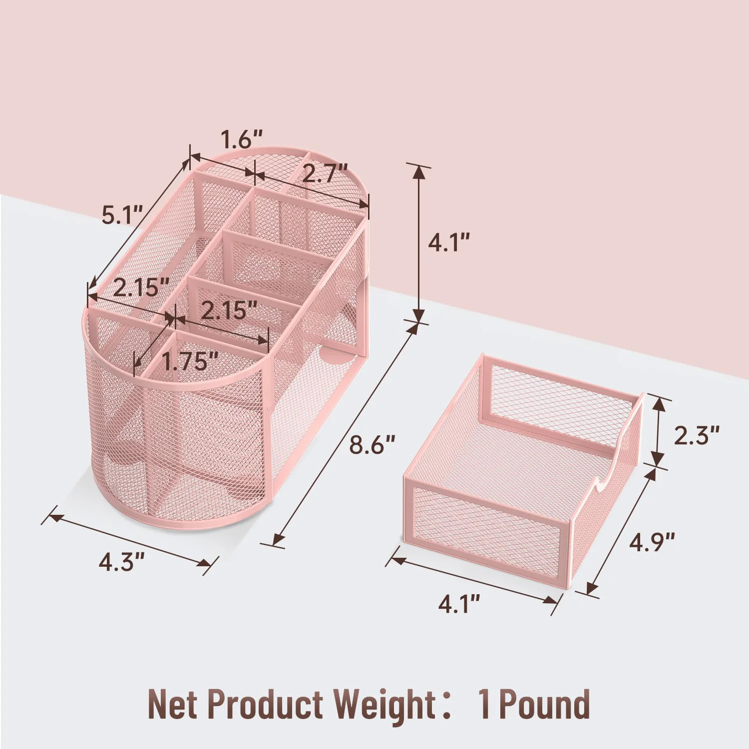 Mesh Desk Organizer, Desk Accessories & Workspace Organizers with Drawers, Pencil Holder for Desk with 9 Compartments for Office