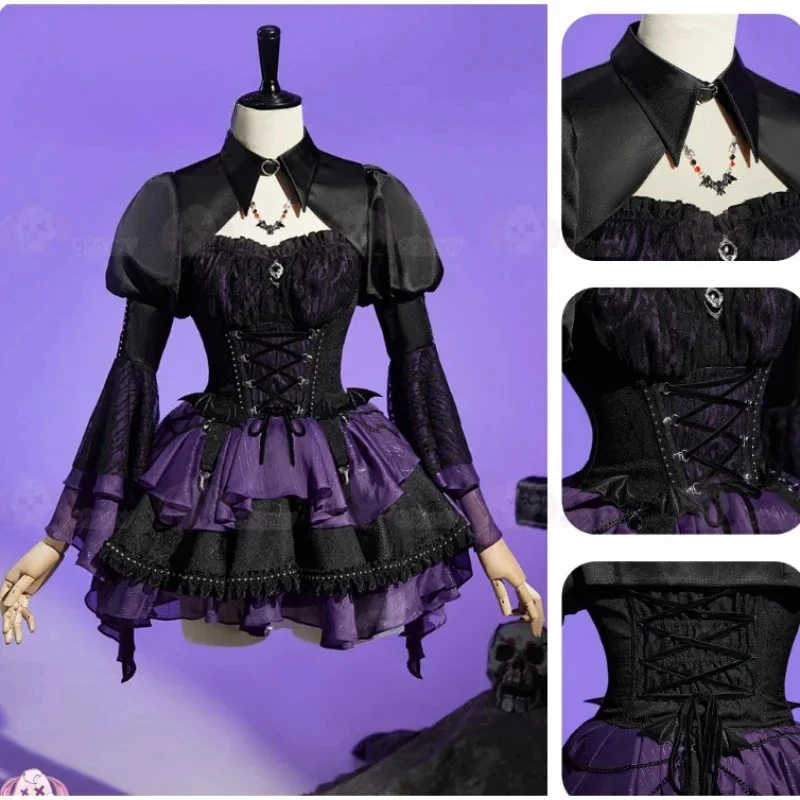 Disfraz de cosplay de Elissabat Monster Cos para mujer, uniforme de fantasía para fiesta de Halloween, accesorios, calcetines, broche, estilo Lolita, nuevo conjunto C