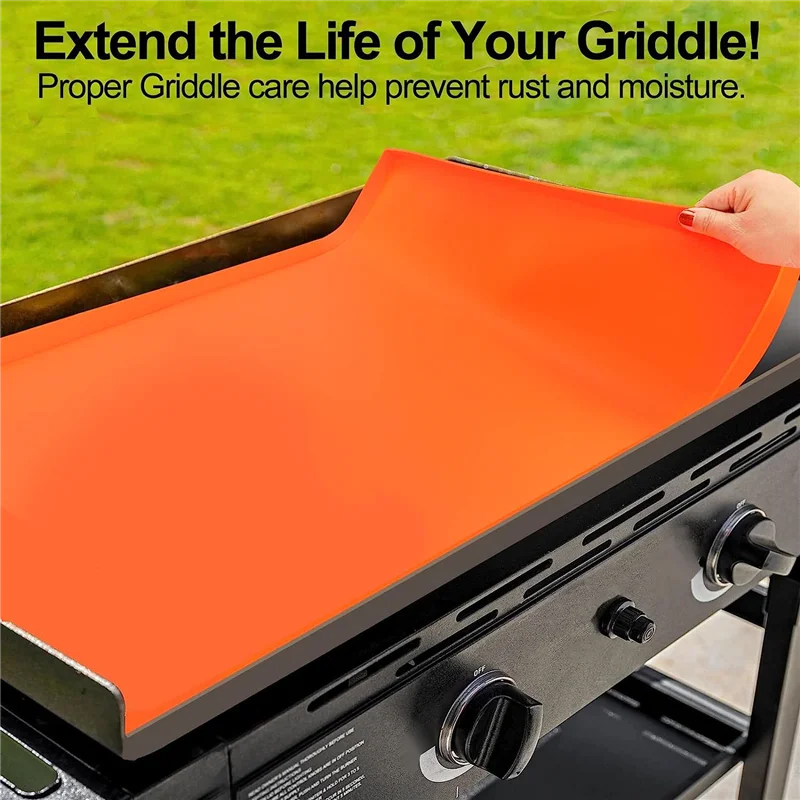 

ABAH-Heavy Silicone Mat Barbecue Protection Pad For 36 Inch Griddle, Protect Griddle From Rodents, Insects, Debris, And Rust