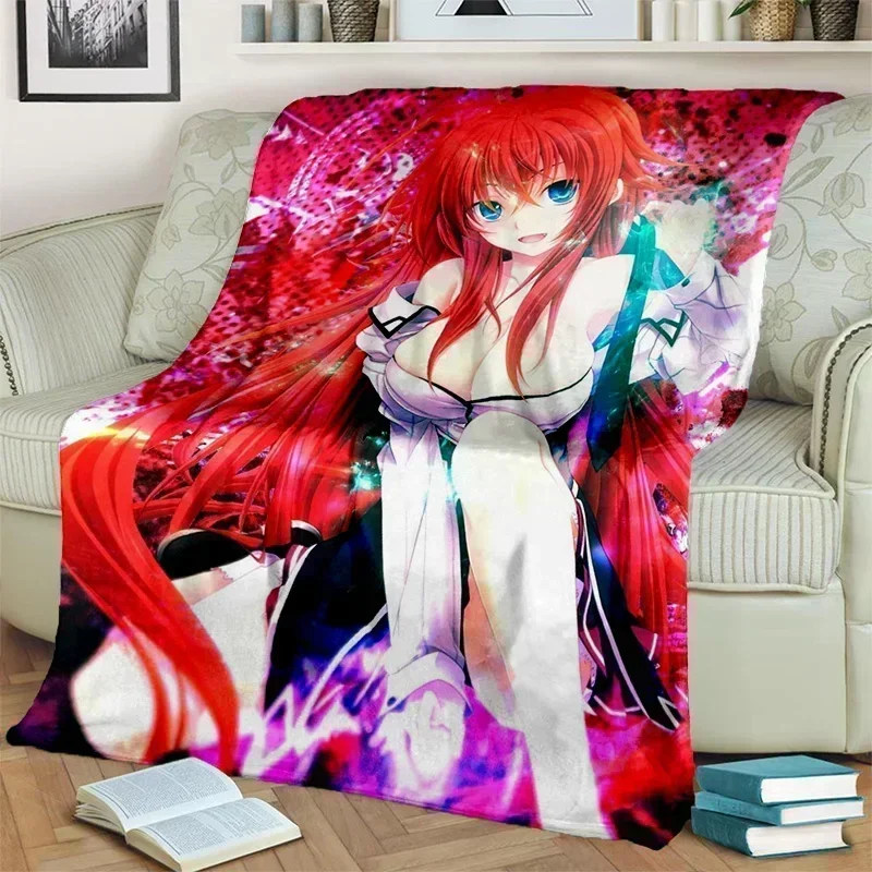 DxD-Manta 3D de Anime de dibujos animados para niña Sexy, manta de tiro suave para el hogar, dormitorio, cama, sofá, Picnic, cub