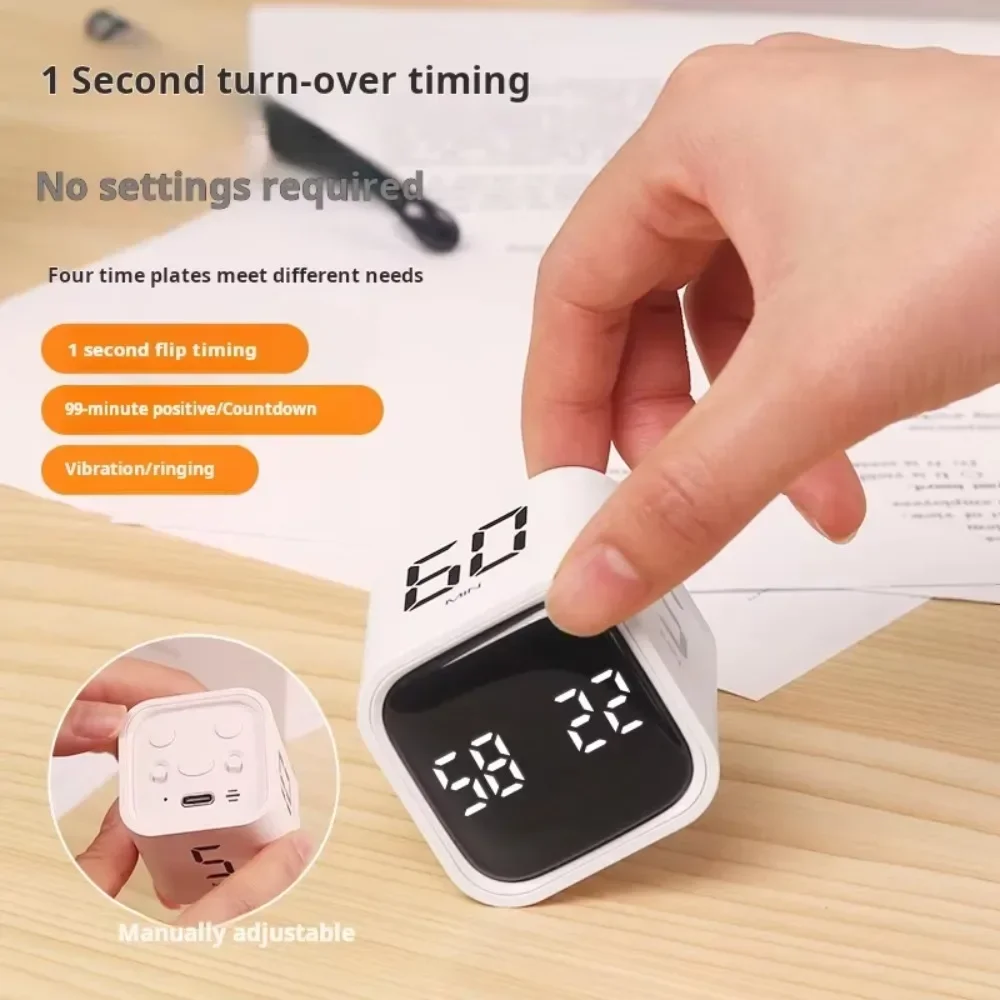 Produktivität Würfel Timer Schwerkraft sensor Flipping LED-Anzeige 4 vor eingestellte Zeit Dual-Modi Countdown Kochs tudie Mini Digital Timer