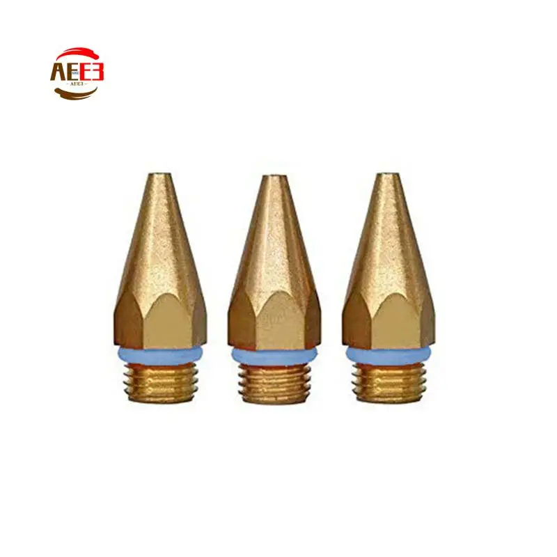 AEE3-3Pcs Hot Glue-Gun Tips 7/16Inches Thread Copper Nozzles Parts For Hot Melting Glue-Gun Bore Size 0.05Inch 0.06In 0.08Inx1.2