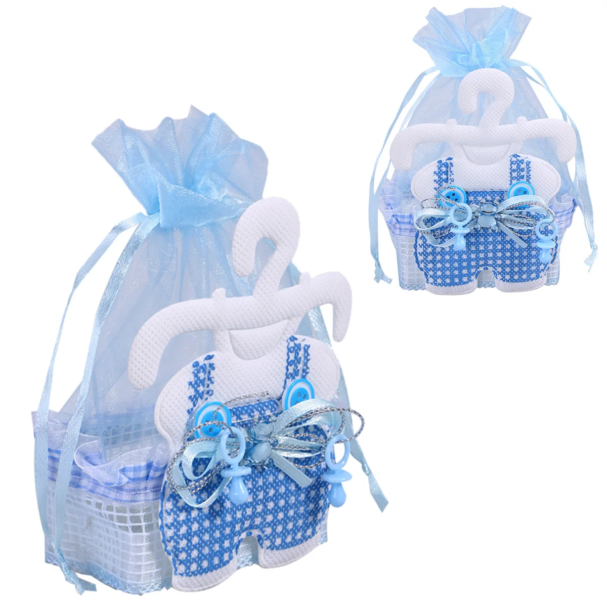 

12 Pcs C y Bags Fabric Baby Shower Feeding Bottle Blue Child Gift Wedding Party Favor Boxes Storage Holiday Supplies