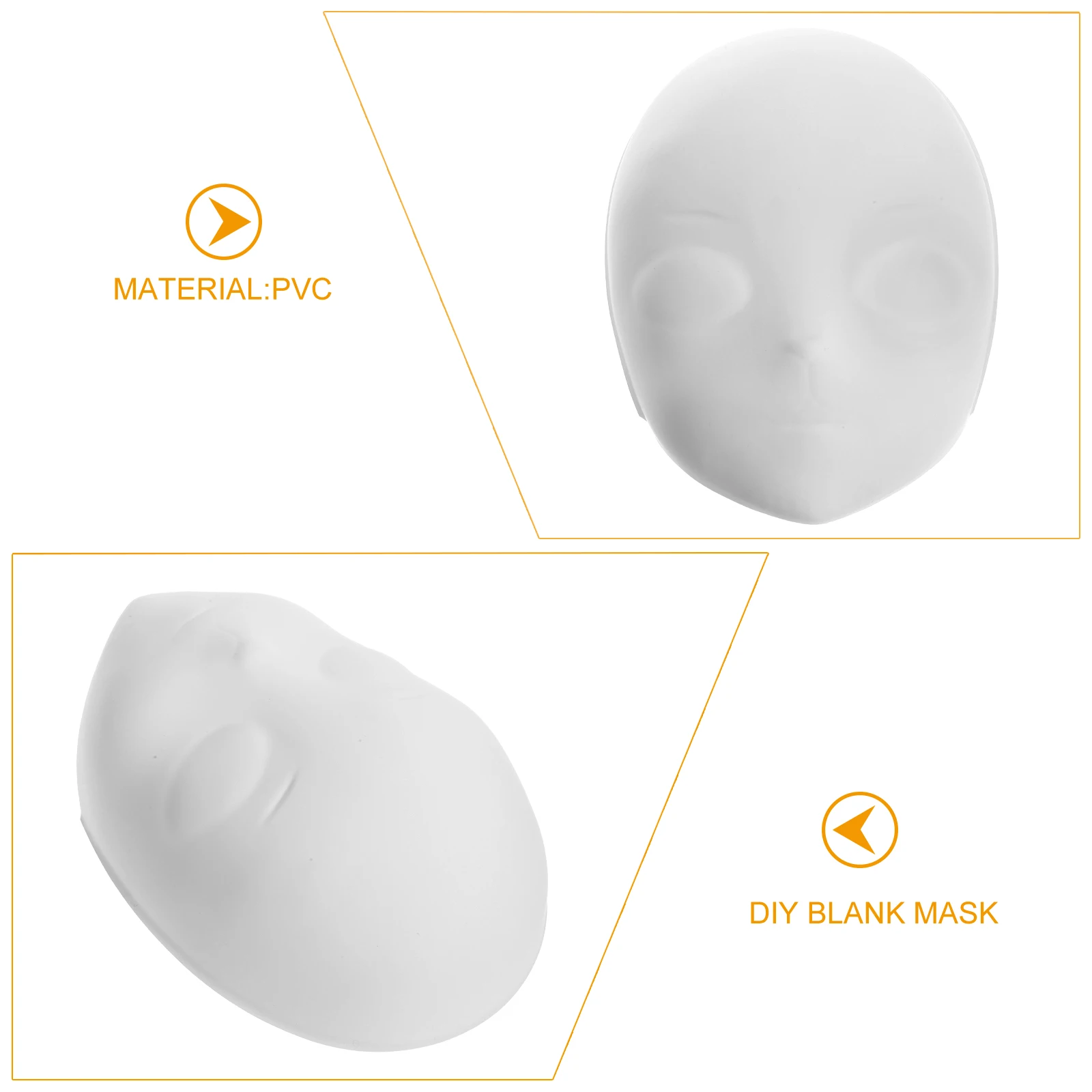 4pcs Fox Face Masks Blank White PVC DIY Unfinished Masquerade Bulk Decorate Halloween Cosplay Plain Frosted Craft Paint Toy