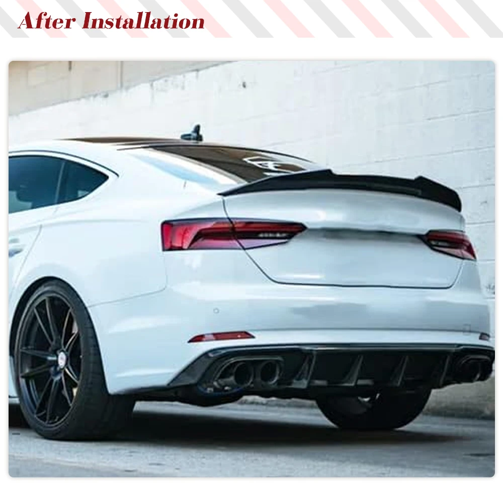 Carbon Fiber Rear Racing Spoiler for Audi 4-Door A5 Base/Sline S5 B9 2018-2024 High Kick Duckbill Rear Spoiler Wing Body Kits