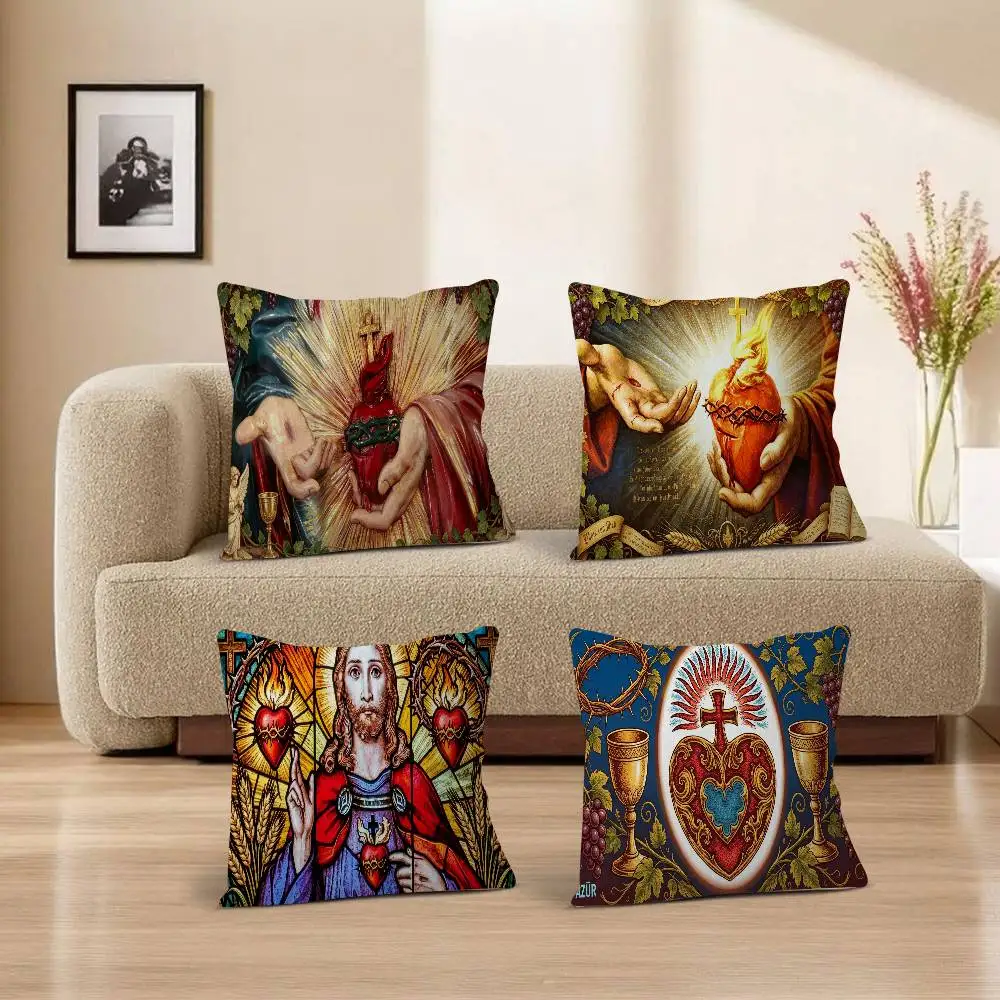 Sacred Heart of Jesus Pillow Anime Pillow Sofa Bed Head Pillow Cover Cushion Cover Fashion