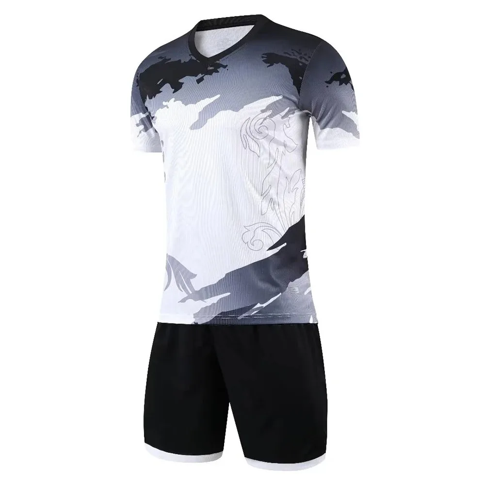 

Summer Men Soccer T-shirt Set Adult Kid Football Jerseys Quick Drying Outdoor Trendy Sportswear Breathable Comfortable Clothing