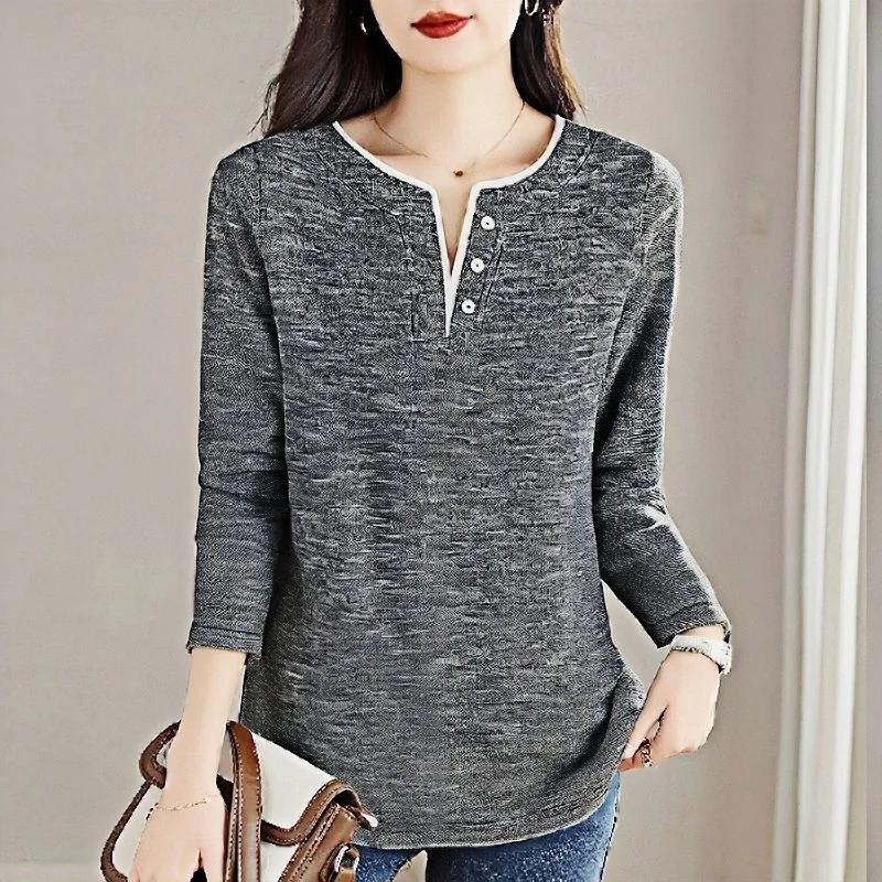

High-end T-shirt Women's Bottoming Spring and Autumn 2025 New Style Inner Fashion Solid Color Long-sleeved Top
