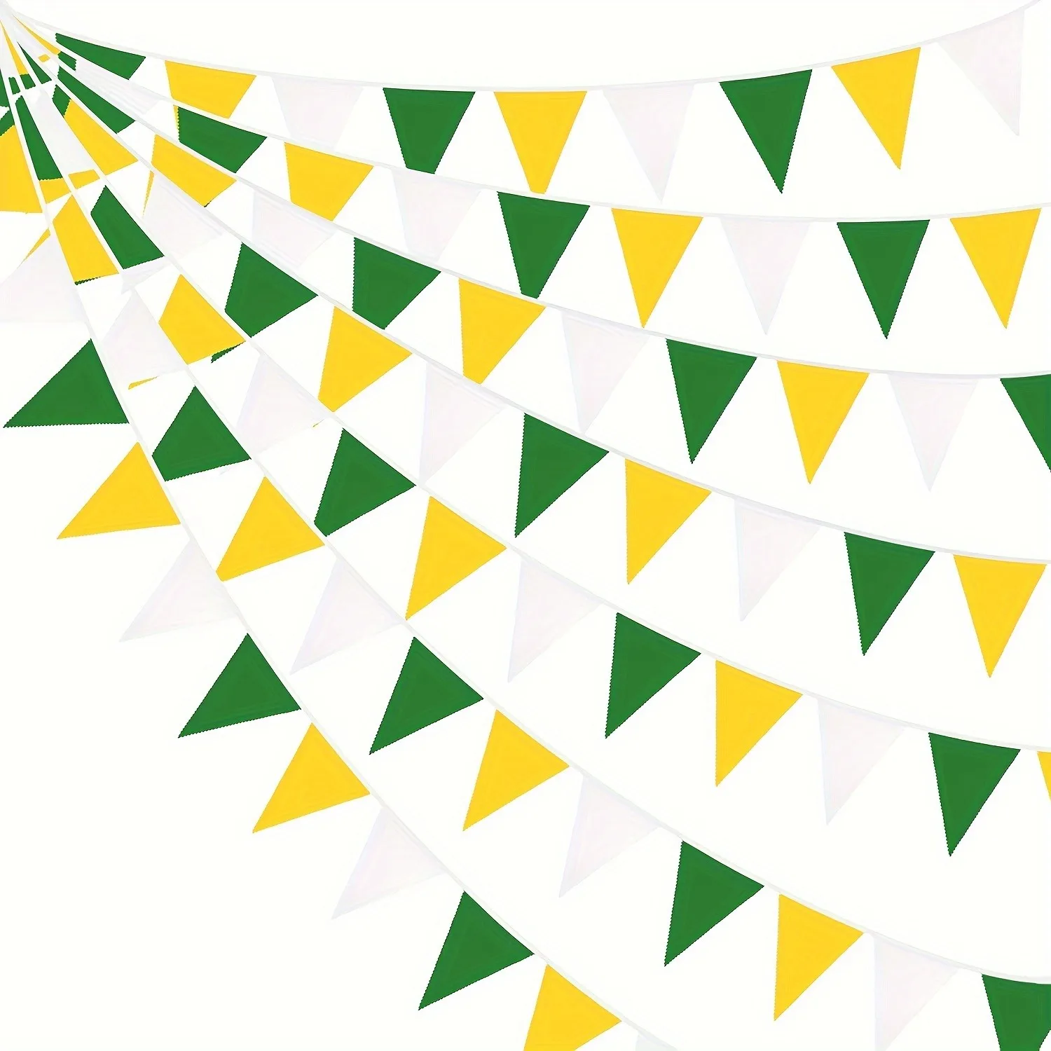 32 voet lange Mardi Gras feestdecoraties - Geel Groen Paars Pennant Banner Driehoekige Vlaggenlijn Garland Streamer voor Verjaardag
