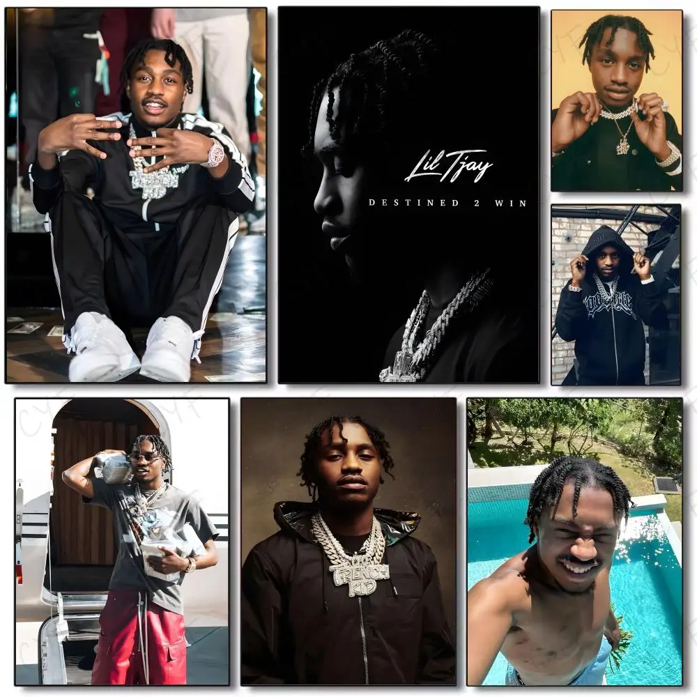 hiphop rap artist L-Lil TJay Poster Painting Wall Art Mural for Living Room Home Decor and Gifts