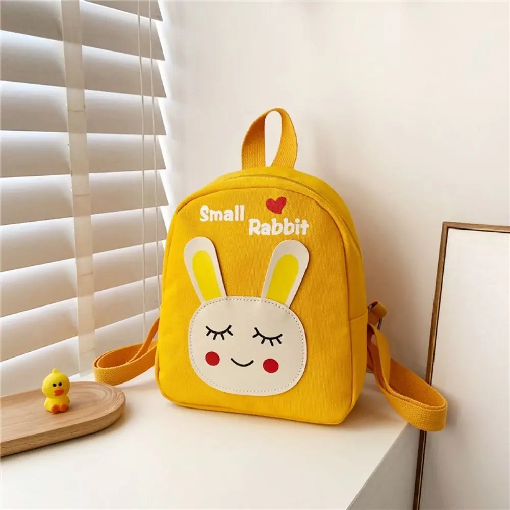 Cute Little Rabbit Backpack Breathable Wear-resistant Kindergarten Canvas Backpack Lightweight Children's Cartoon Schoolbag