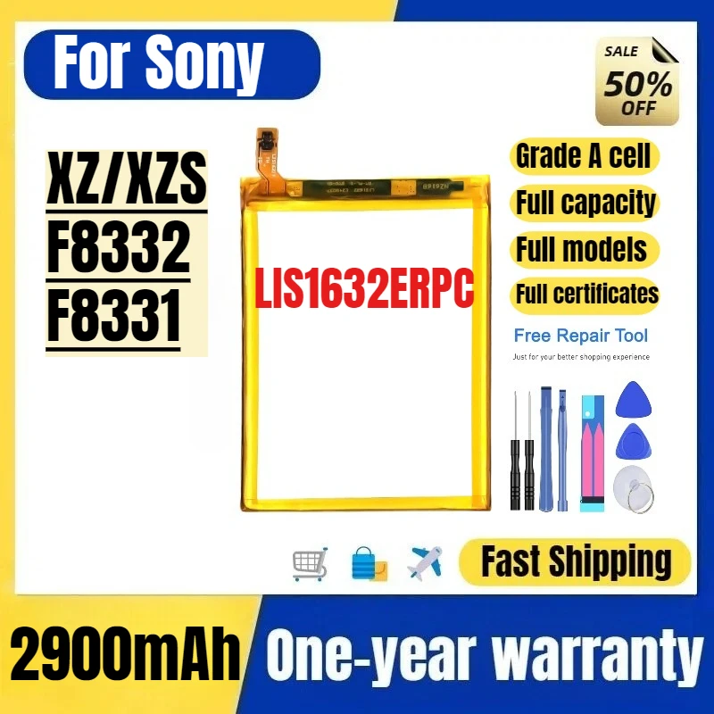 

LIS1632ERPC for Sony XZ/XZS/F8332/F8331 Phone Battery High Quality High Capacity Replacement Bateria Grade A Cell with Tools