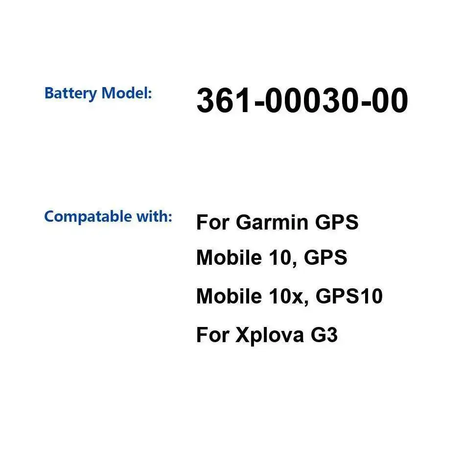 

361-00030-00 Безопасный аккумулятор для устройства Garmin Gps Mobile 10 10X GPS10 Xplova G3 1100 мАч