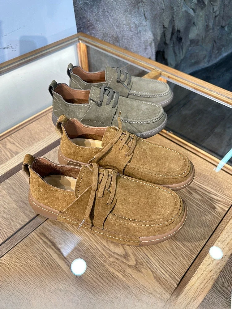 

New 2025 Men's Casual Shoes Anti-slip Leather Fleece Business Leisure Soft Bottom Lightweight Fashionable Slip-On Sports Shoes