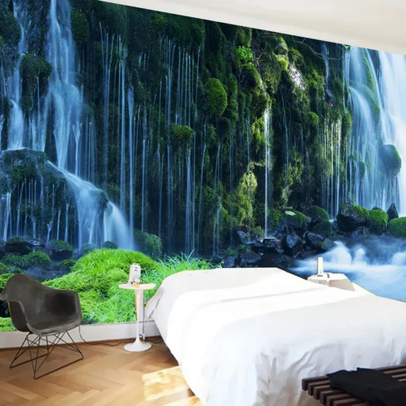 Kitchen Papel Pintado Wallpaper Classic Waterfall Nature Landscape Wall Painting Bedroom Living Decoration 3D Mural Wallpaper