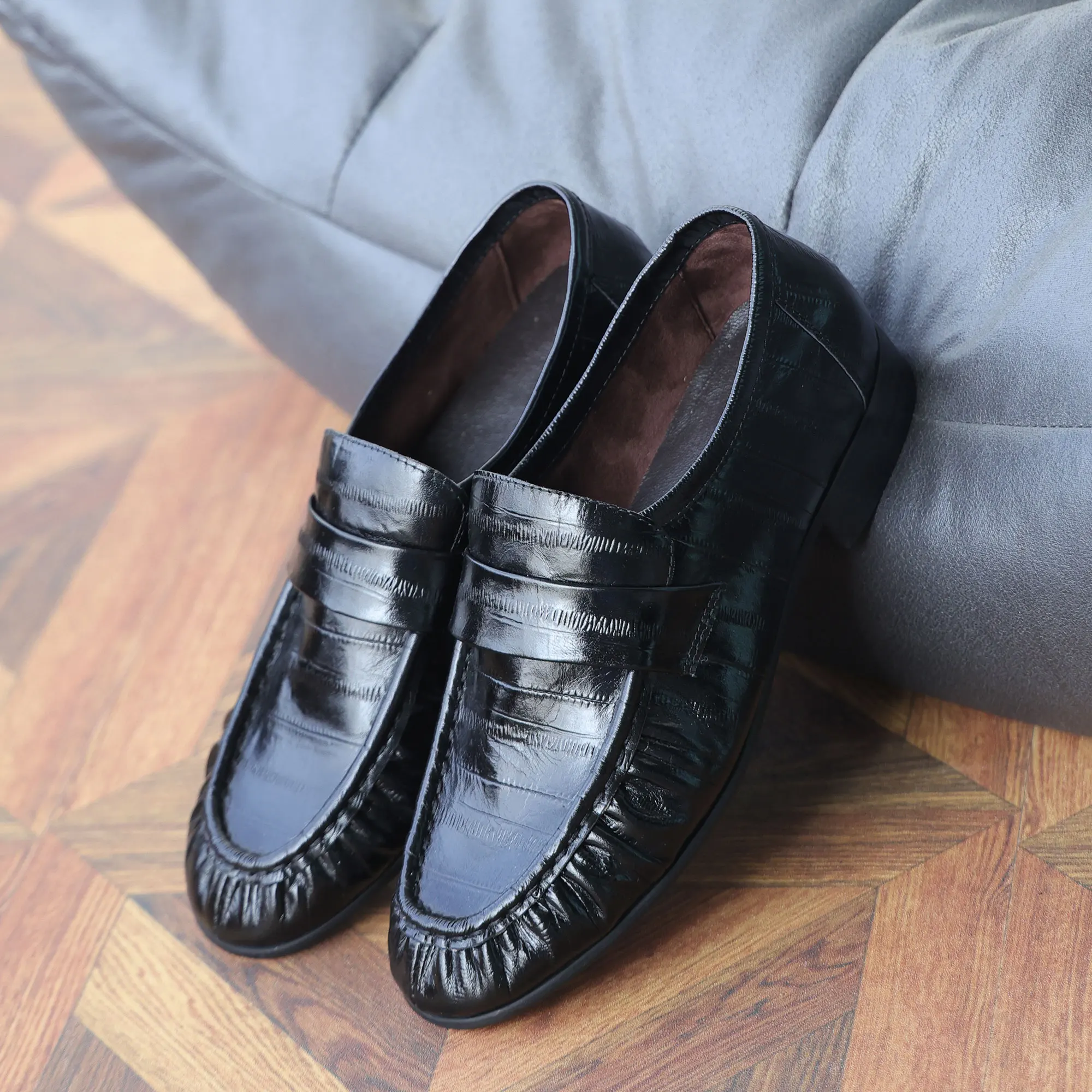 Genuine Eelskin Luxury Loafers  Comfortable & Durable Slip-ons,Premium Old Money Aesthetic,Effortless Chic Style