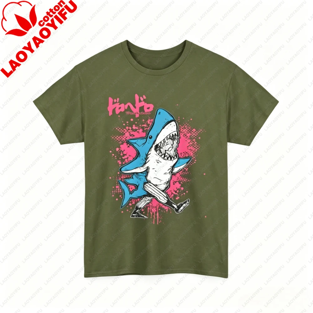 Ebisu Dorohedoro Shirt Caiman Manga En Anime T-Shirt Vintage Art Graffiti-Stil Pink Blau Farbspritzer T-Shirt Mode Herren Damen Oberteile – Detail 4