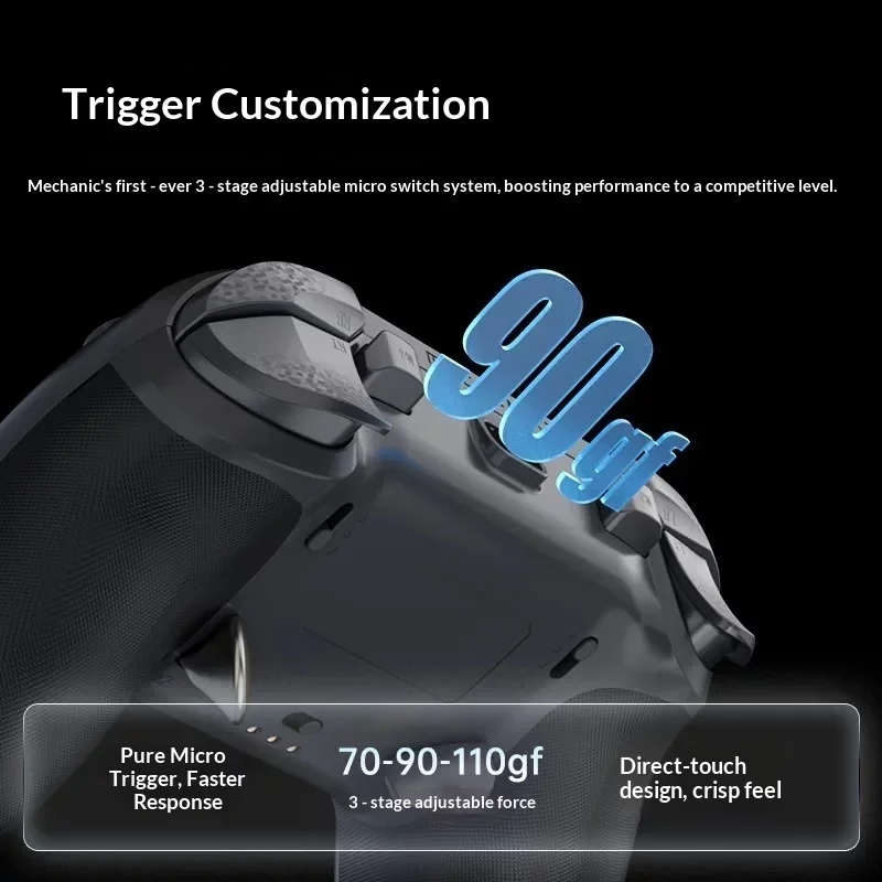 ACHENIKE F1 Tri-Mode Gamepad Dual 8K Fully Customizable TMR Joystick Hot-Swappable Micro Switch Gyro Control for Switch PC Steam
