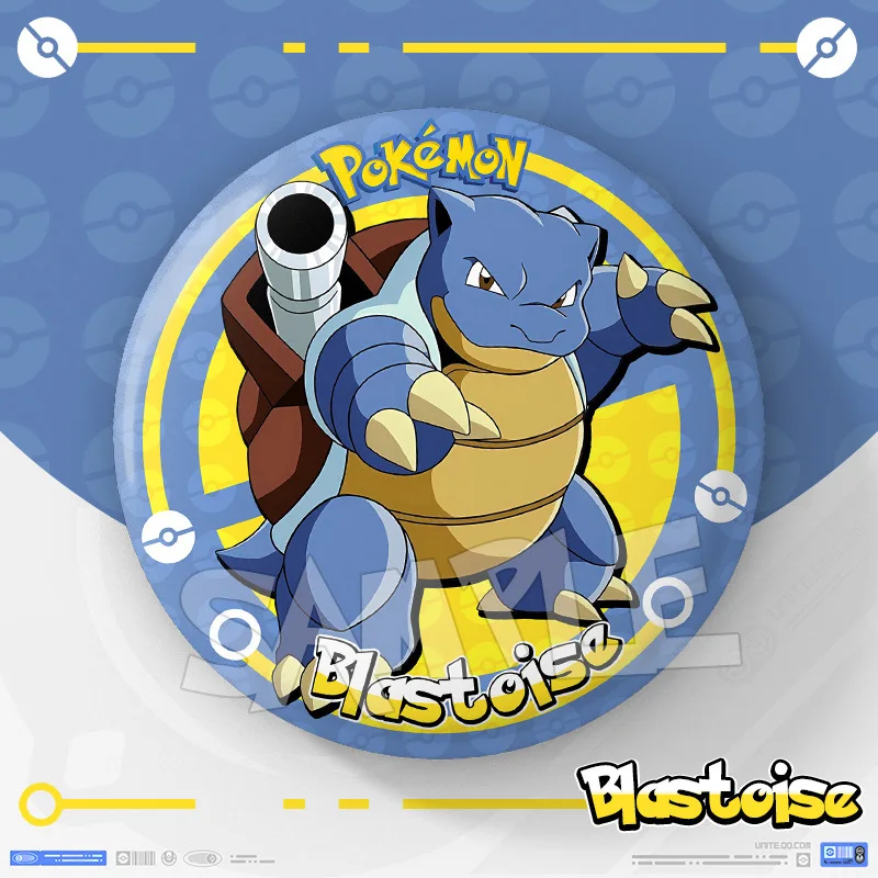 Miniso pikachu emblema anime dos desenhos animados moda charmander eevee mewtwo 75mm duplo flash emblema roupas emblema fãs coleção presente