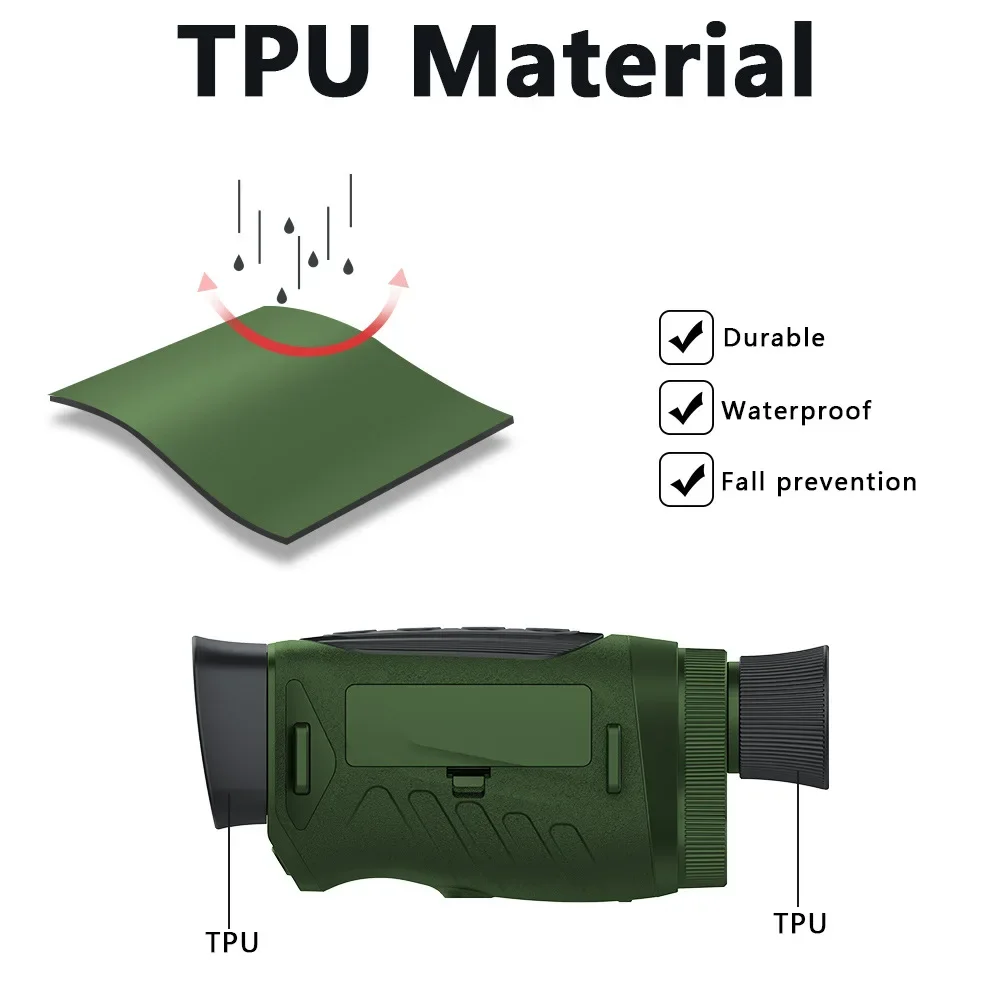 2inch Screen Night Vision Monocular 2.5K 25MM High Definition Video 8X Digital Zoom Goggles IR 300m Scope for Hunting Camping