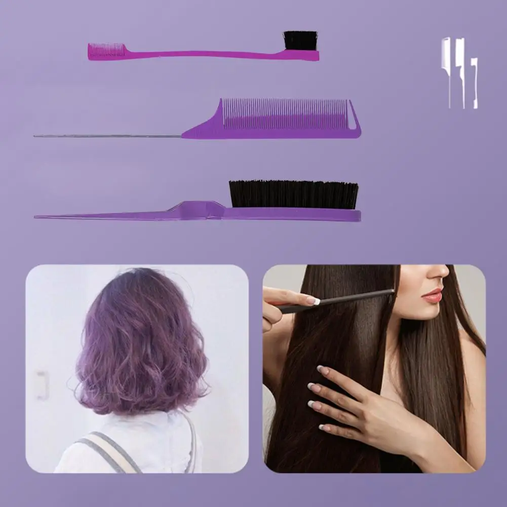 Hair Styling Comb Set Teasing Hair Brush Comb Rat Tail Combs Edge Brush Hair Tail Tools Braid Tool Loop Hairdressing Comb Set