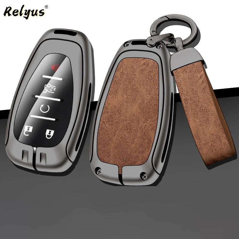 

New Zinc Alloy Leather Car Remote Key Case Cover Shell for Chevrolet Chevy Malibu Camaro Cruze Traverse Spark Equinox Sonic Volt