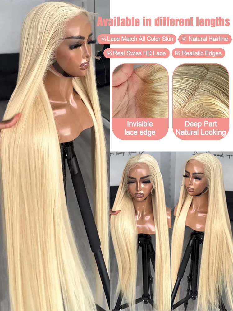 30 40 بوصة شعر مستعار أشقر مستقيم 613 Hd الدانتيل الباروكة الأمامية 13x6 شفاف 250% البرازيلي الملونة الدانتيل الجبهة الباروكات 100% الشعر البشري #5