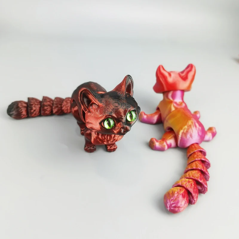Creative 3D Printing Cartoon Cute Cat Model Toys Kawaii Cat Joints Movable Animal Decoration Ornaments Children\'s Toys Fun Gifts