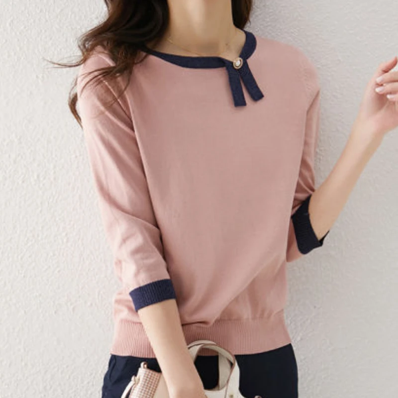 Pullovers Women Panelled Design All-match New Korean Style Female Casual Popular Daily Comfortable Spring Knitting Clothes Ins