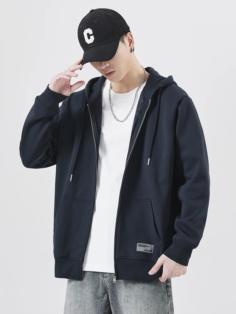 

Мужская толстовка на молнии с капюшоном, свободного кроя, в американском стиле, модная молодежная, весна 2024, для отдыха, из хлопка