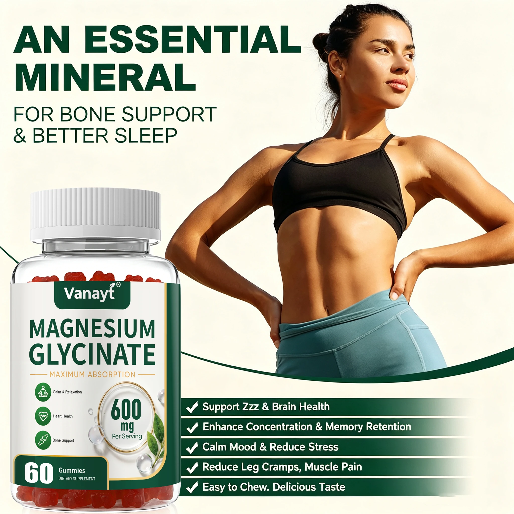 Glicinato de Magnésio 600mg po - Health Wellness Vitamins avaliação e preço
