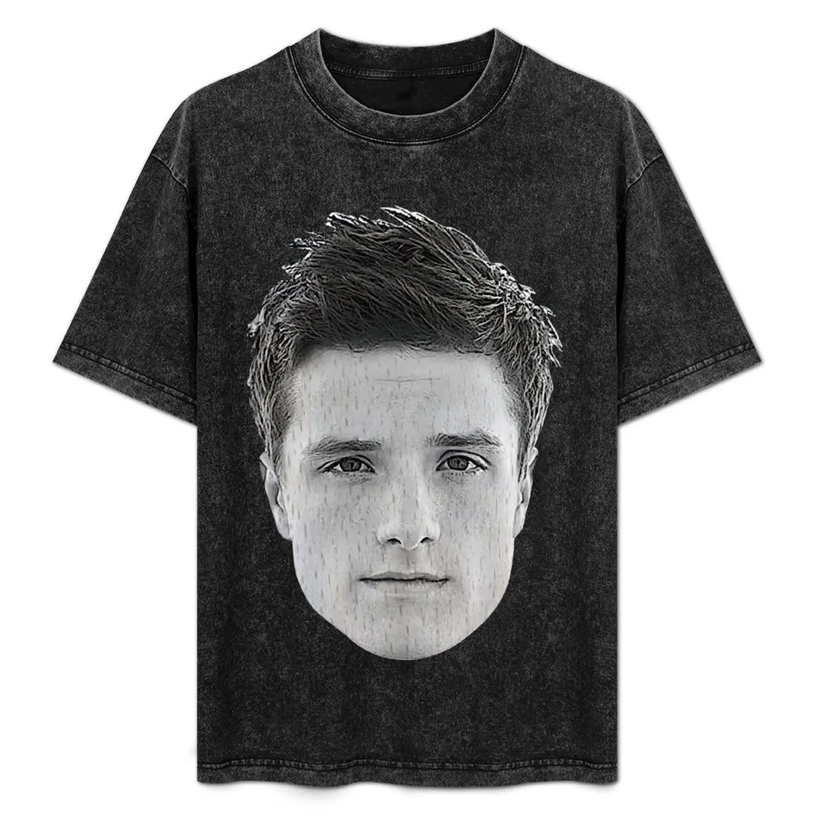 Josh Hutcherson's Face Engraved on a Wooden Spoon T-Shirt quick drying cotton graphic tees custom t shirt luxury clothes men