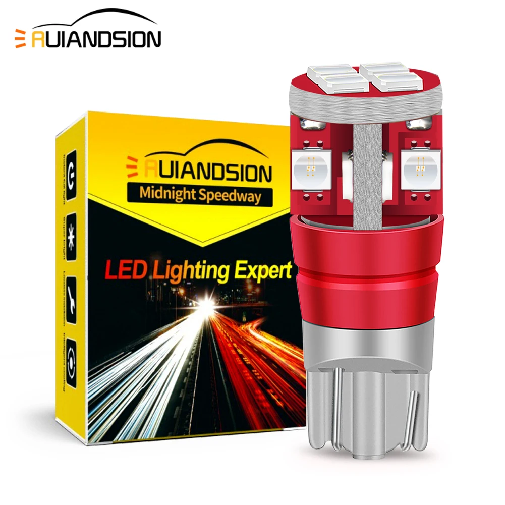 

Ruiandsion 10PCS T10 W5W LED 9-30V Signal Light 480LM For Dome Reading Lamp Licence Plate Marker Bulb Lights Fit Car Truck SUV