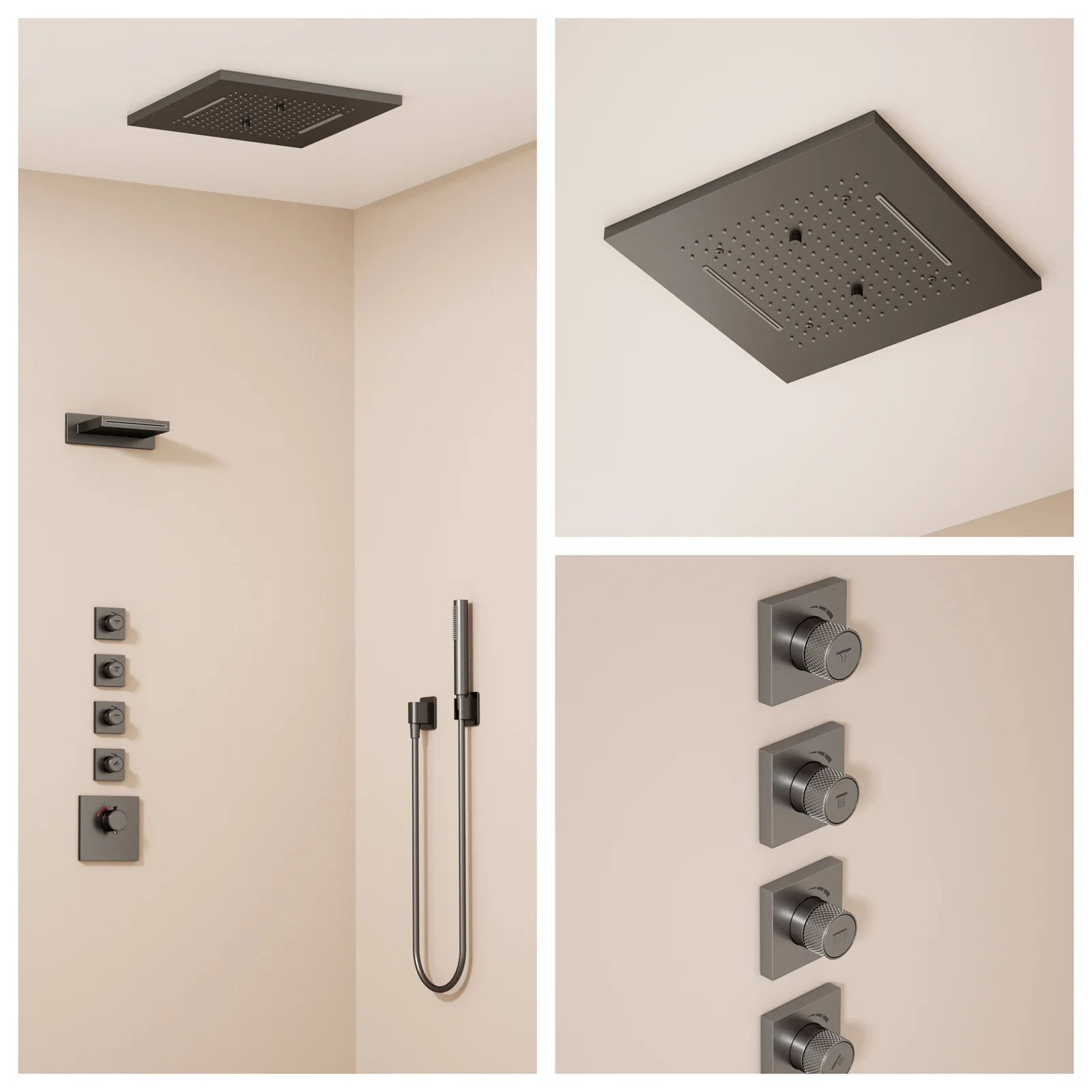 Concealed Hot Melt Shower Head for Home Use Embedded Wall Shower Set Invisible Ceiling Spray Wall Drain