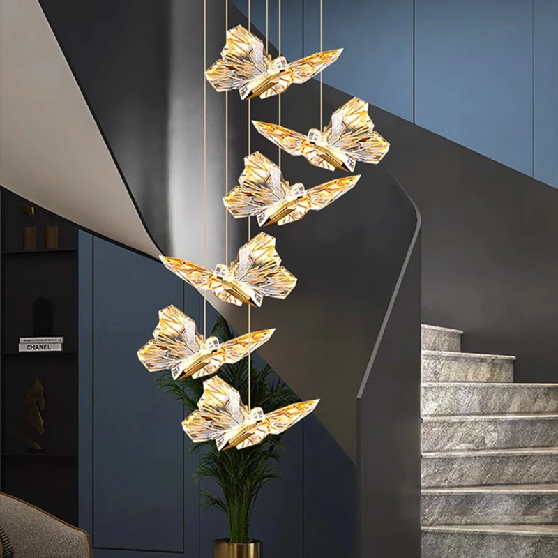 Imagem -02 - Nordic Pendant Lights For Home Decoration Stair Chandelier Sala de Estar e Jantar Luz de Teto Iluminação Interna