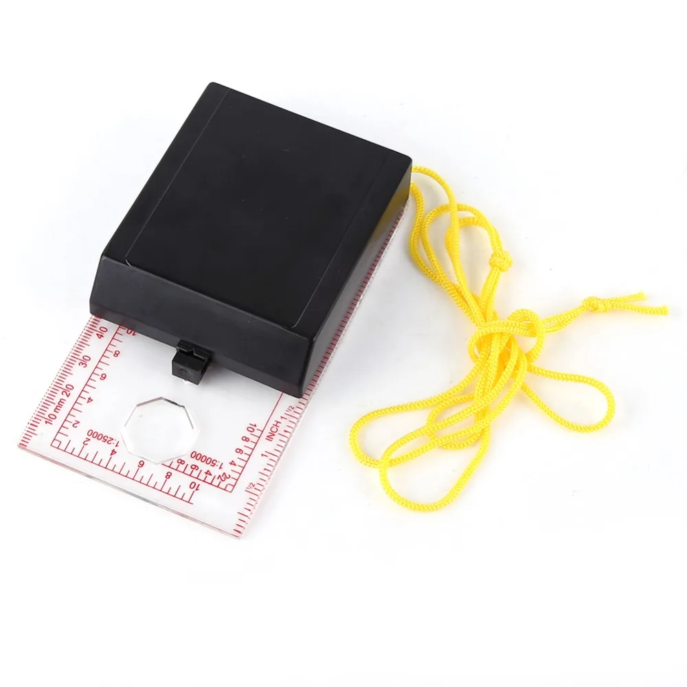 Picture 4: Durable With Mirror Compass with Lanyard Portable Navigation Compass Orienteering Compass Outdoor Activities