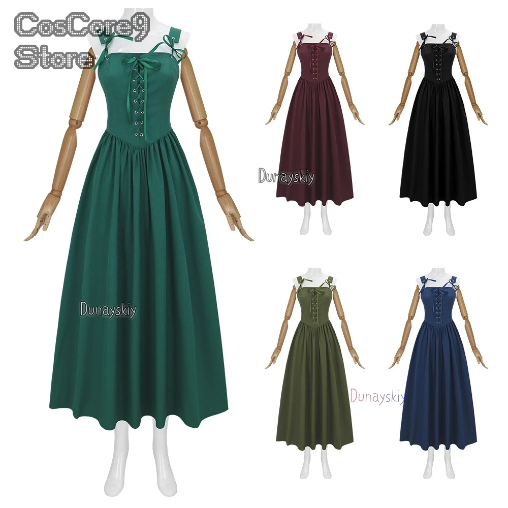 المرأة القرون الوسطى عصر النهضة كوسبفري كوسبلاي على فستان بتصميم بدلة سترة فيكتوريا الأميرة البخار فاسق حزام 2025 #3