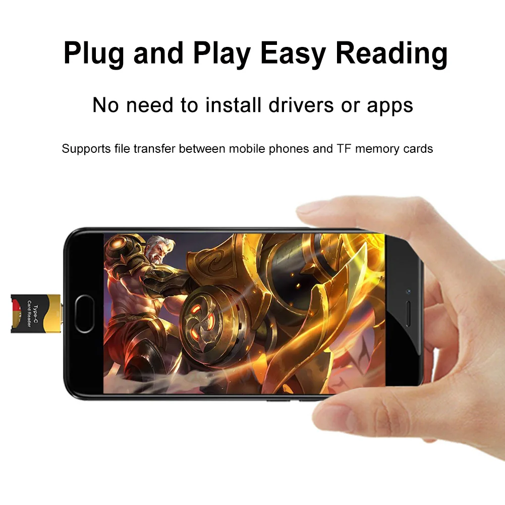 Adattatore per lettore di schede TF da tipo C a Micro-SD per iPhone Xiaomi Samsung Huawei OTG lettore di schede di memoria intelligente unità Flash in alluminio