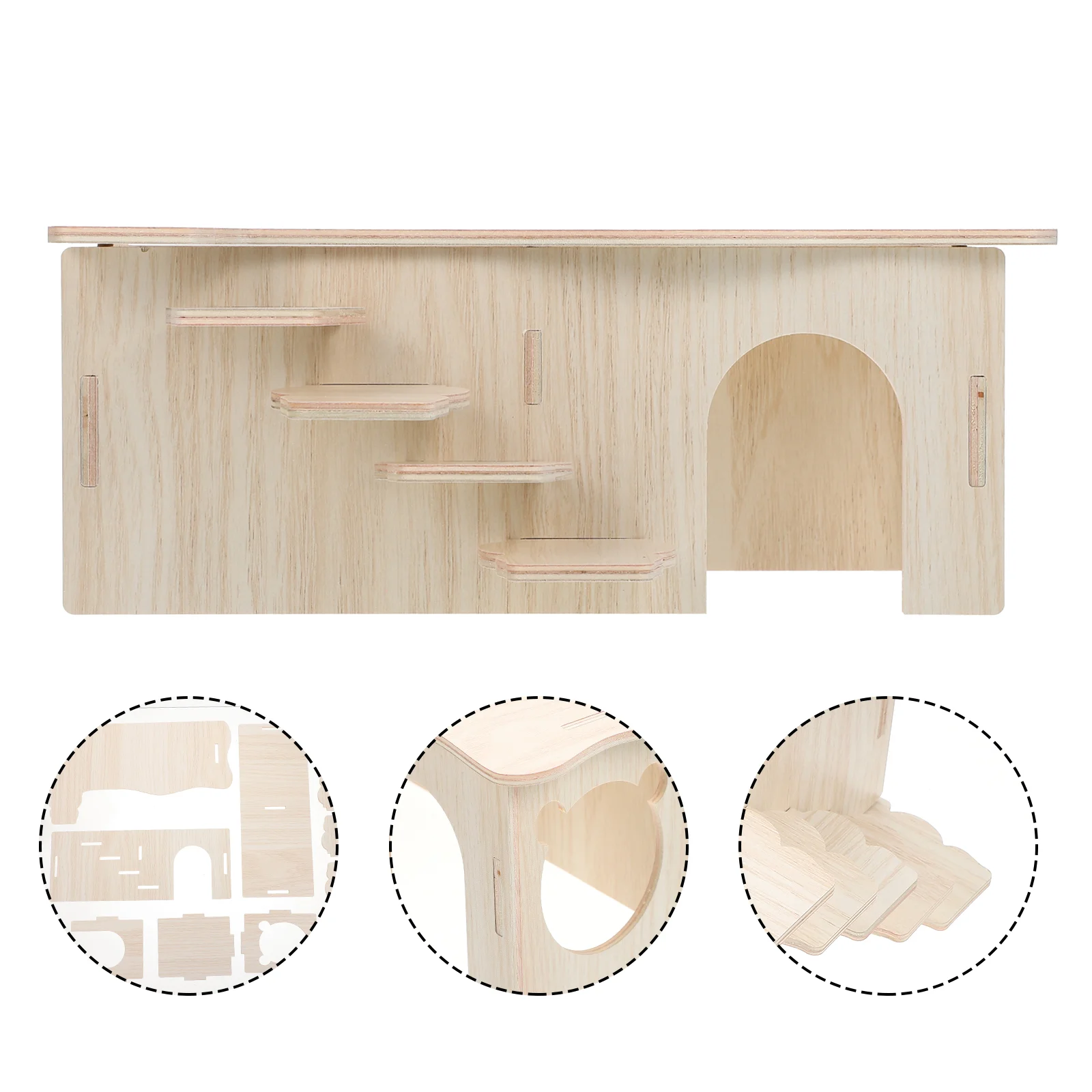 

Hamster House Decorative Pet Nest with Ladder Hide Ladders Maze Multifunctional Hideout Wooden Mouse Habitat Baby The