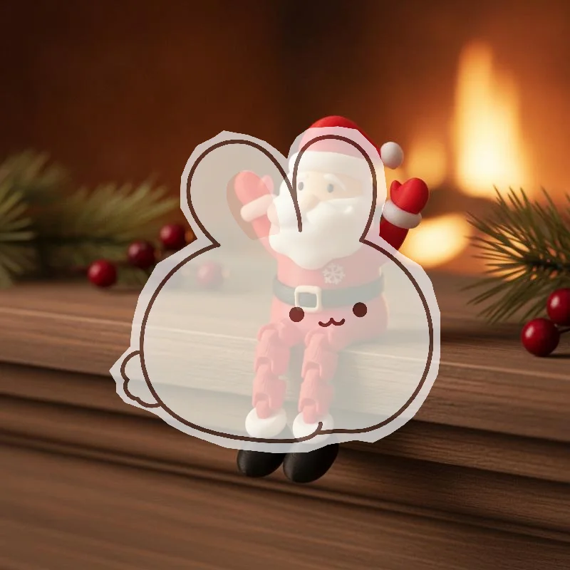 Santa Claus Figurine Dangling Leg Christmas Desktop Edge Ornament Holiday Gift