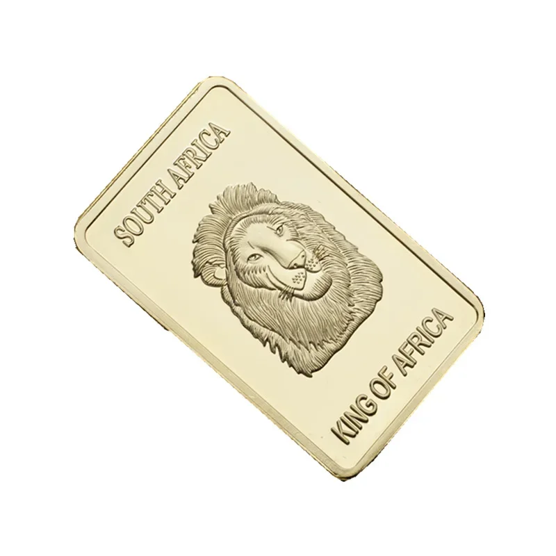Ladrillo cuadrado dorado León elefante orangután cocodrilo Sudáfrica rey de Sud-afrika Krugerrand Animal moneda conmemorativa regalo