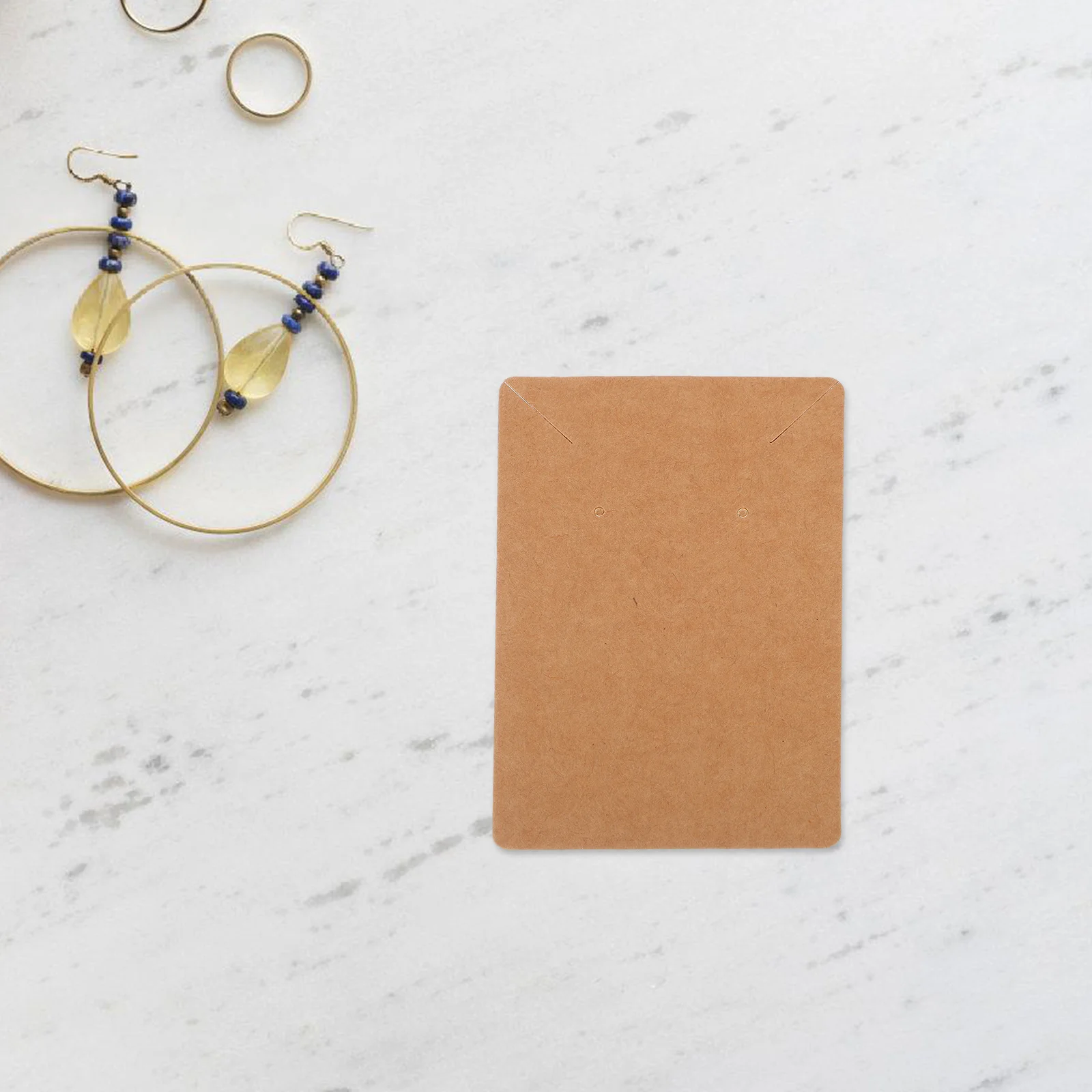

50Pcs Jewelry Display Cards Kraft Paper Earring Holder Cards for Necklace Studs DIY Custom Logo Printable Wear-Resistant