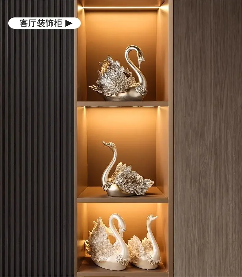 exquisite light luxury high-end swan wine rack ornament, entrance entrance living room wine cabinet, home decoration goods