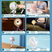 Mini ventilateur de poussette à 3 vitesses pour bébé, avec lumière, Portable, chargeur USB, support pour téléphone Portable, accessoires de poussette, articles pour nouveau-nés 6