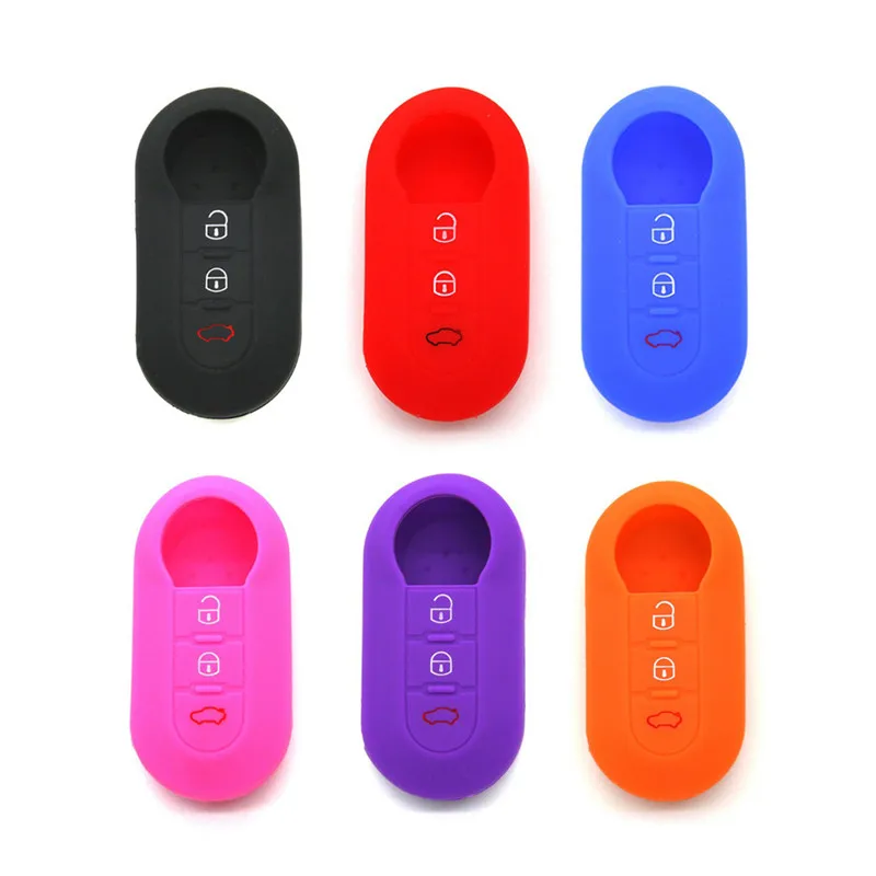 

Auto Key Pack Applies To Fiat 500 Remote Control Keys Silicone Protected Folding Case Auto Accessories