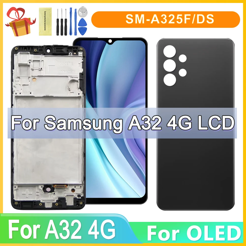 

For Samsung Galaxy A32 4G A325 A325F SM-A325M SM-A325F/DS LCD Display Touch Screen Digitizer Assembly Replacement 100% Tested